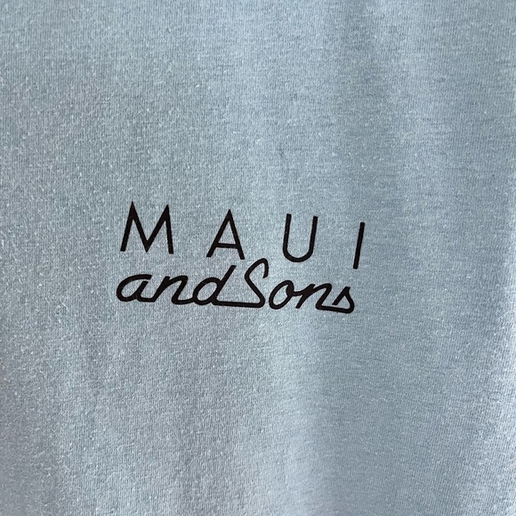 Maui T-Shirt Men's Medium Short Sleeve Blue Cotton Blend Stained Adults M - Picture 4 of 5
